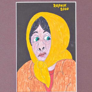 Anton Repnik - Woman with Yellow Scarf, 2000
