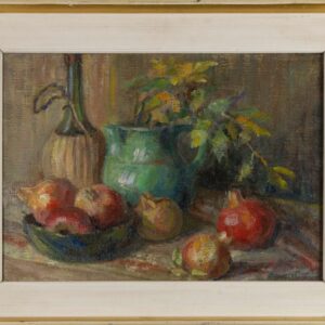 Avgusta Šantel - Still life - Fruit, wine and flowers