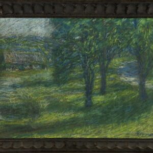 Fran Klemenčič - Landscape - A path in the middle of a green landscape with house